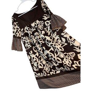 VTG Y2K BCBG Babydoll Dress Size 6 Scoop 3/4 Bell Sleeves Empire EUC RAA10416